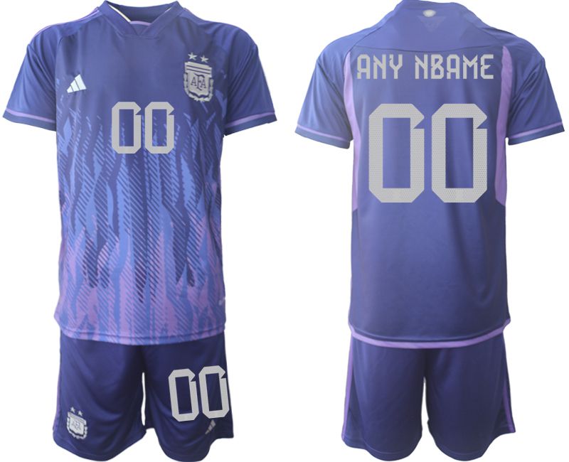 Men 2022 World Cup National Team Argentina away purple customized Soccer Jerseys->brazil jersey->Soccer Country Jersey